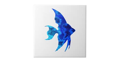 Blue Fish Silhouette Tile | Zazzle