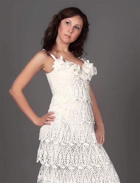 Exclusive Crochet Wedding Dress With Ruffles The Finished Product In A Single Original Etsy