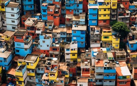 Premium AI Image | Aerial Perspective Colorful Favelas in Rio de ...