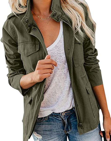 Parka Ligera Mujer Verde Militar Verde Militar