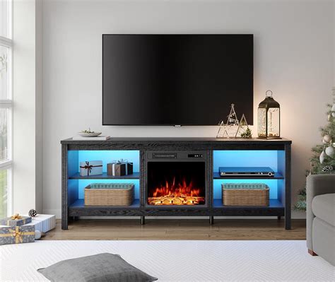 Buy WAMPAT Fireplace TV Stand For TVs Up To 75 Inch With RBG LED Light