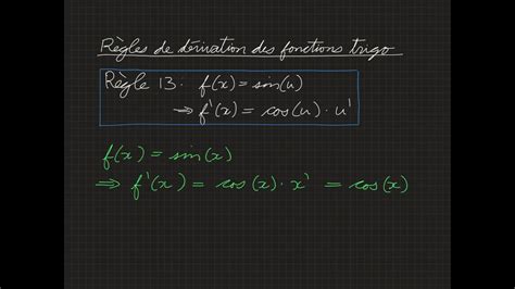 8 3 Règles de dérivation des fonctions trigo YouTube