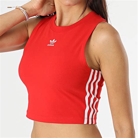 Adidas Originals Tee Shirt Crop Femme Sans Manches H38733 Rouge