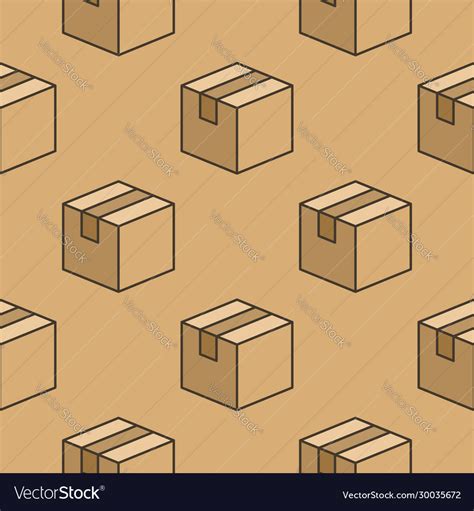 Delivery Box Background Cargo Package Seamless Vector Image