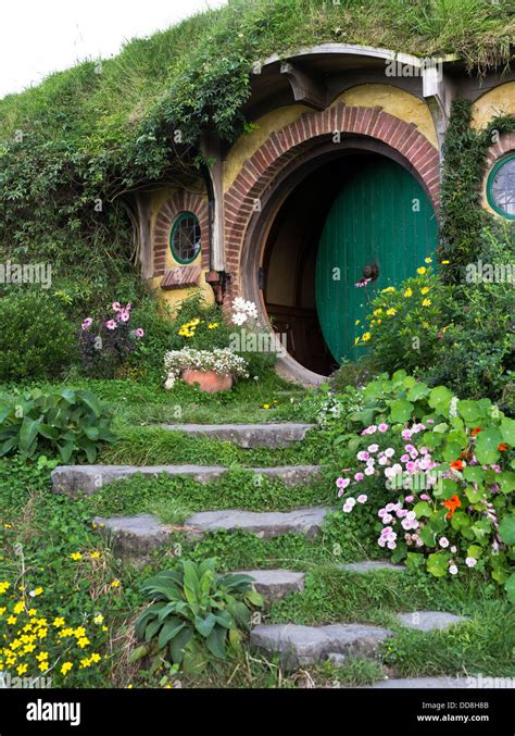 Dh Hobbits Puerta Nueva Zelandia Hobbiton Cottage Garden Pel Cula Movie