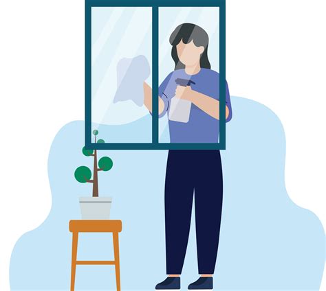 Women Cleaning A Glass Window Simple Flat Design Style 48109216 Vector Art At Vecteezy