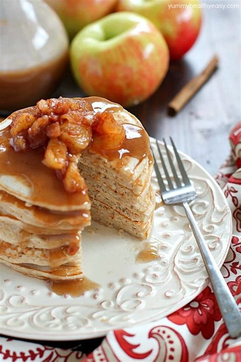 Applesauce Pancakes With Cinnamon Syrup Yummy Healthy Easy