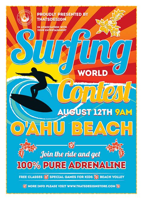 Surfing Contest Flyer Template Party Flyers For Photoshop