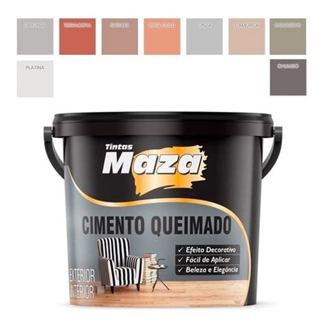 Cimento Queimado Para Paredes 5 6kg Premium Maza Em Cores Shopee Brasil