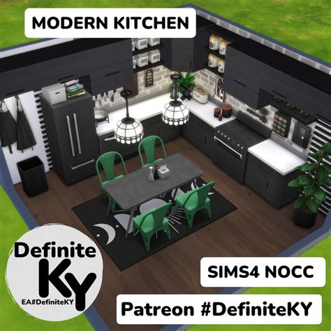 SIMS4 TS4 NOCC MODERN KITCHEN DefiniteKY Sims House Sims House