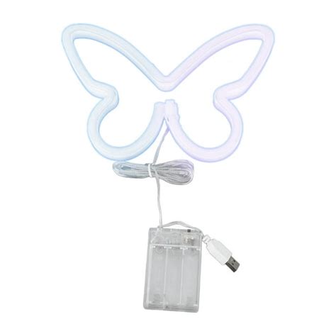 Neon Butterfly Light Pink Blue Neon Sign Led Neon Wall Light Usb Or