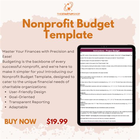 Nonprofit Budget Template – The Startup Shop