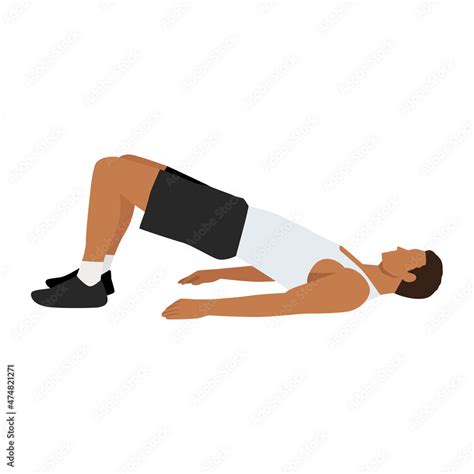 Man Doing Hamstring Walkout Exercise Flat Vector Illustration Isolated