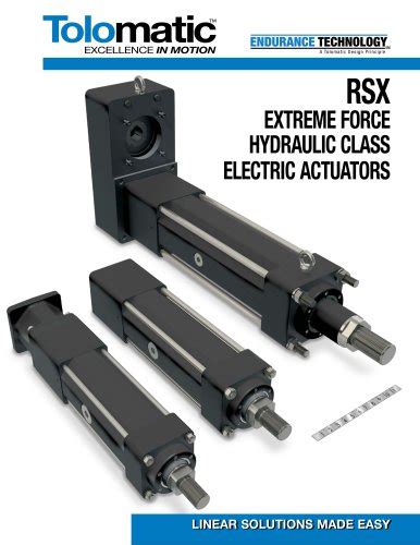 Tolomatic Pneumatic Actuator Products Complete Catalog Tolomatic