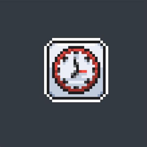 Signo De Reloj En Estilo Pixel Art Vector Premium