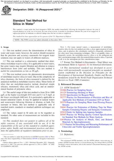 Astm D E Standard Test Method For Silica In Water 48216 Hot Sex Picture