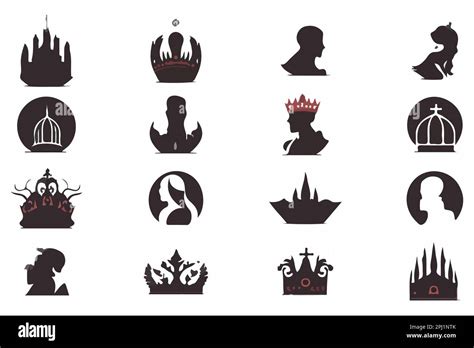 Silhouettes Queen Crowns Set Illustration Vector Design Collection Stock Vector Image And Art Alamy