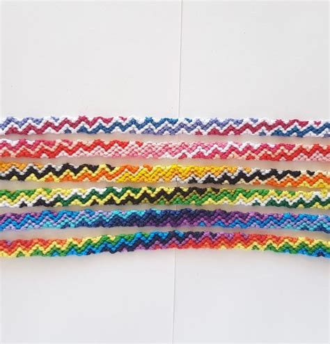 Zig Zag Stripe Friendship Bracelets Etsy Canada Friendship