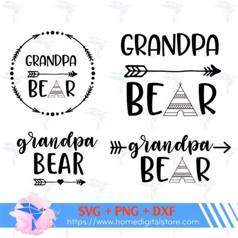 Grandpa Bear Svg Png Dxf