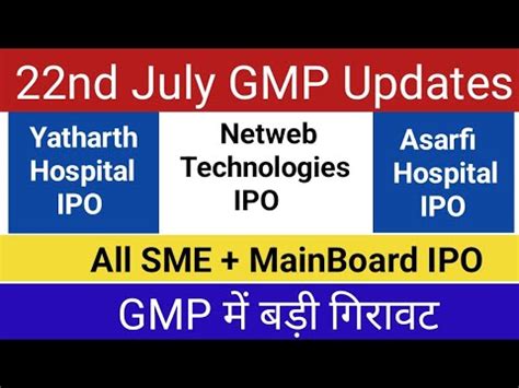 Netweb Technologies Ipo Gmp Yatharth Hospital Ipo Asarfi Hospital