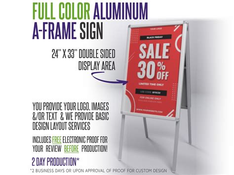 Custom Aluminum A-Frame Sign with Full Color Graphics - Carbon Graphic ...