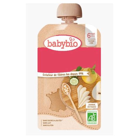 BABYBIO GOURDE FRUITS 6 Mois Pomme Fraise Vanille 90g