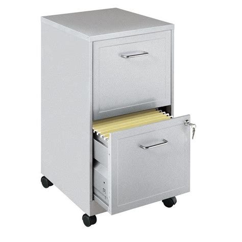 Metal Portable File Cabinet Locking Rolling 2 Drawer Filing Office