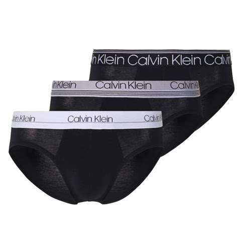 Calvin Klein 3 Pack Stretch Cotton Hip Brief Black 24154 T6b