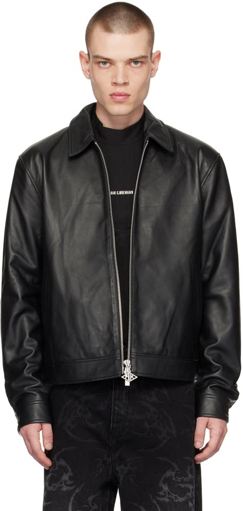 Han Kjobenhavn Black Pilot Leather Jacket SSENSE UK