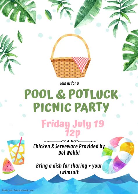 Pool Potluck Picnic Party Events Carolina Gardens By Del Webb