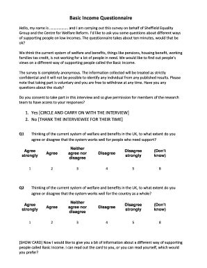 Fillable Online Basic Income Questionnaire Fax Email Print PdfFiller