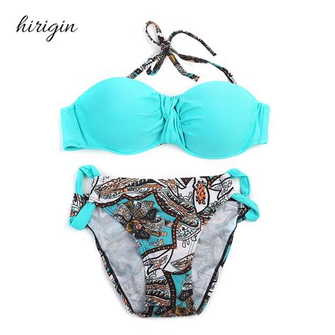 HIRIGIN Brand Polyester Women Bikini Set Bandage Push Up Padded Bra