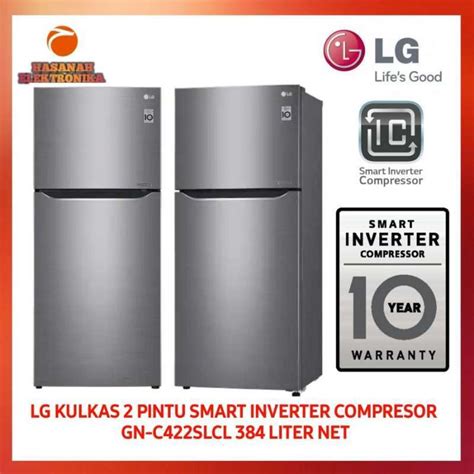 Jual Lg Kulkas 2 Pintu Gn C422slcl 384 Liter Smart Inverter Compressor