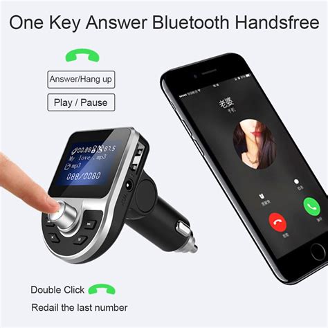 JINSERTA Handsfree Car Bluetooth FM Transmitter Modulator AUX Input