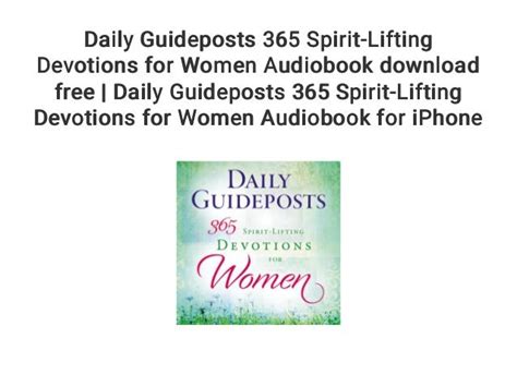 Daily Guideposts 365 Spirit Lifting Devotions For Women Audiobook Download Free Daily