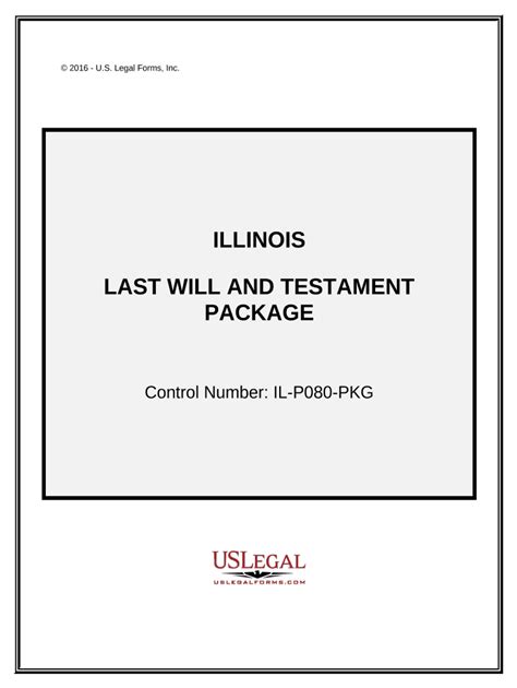 Last Will And Testament Package Illinois Form Fill Out And Sign