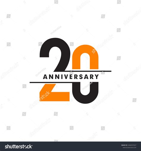 20th Year Celebrating Anniversary Logo Design Stock Vector (Royalty ...