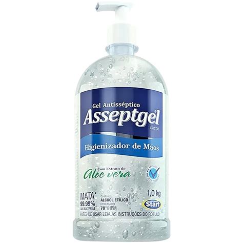 Álcool Gel 1 Litro Antisséptico 70ºinpm Asseptgel Start em Promoção