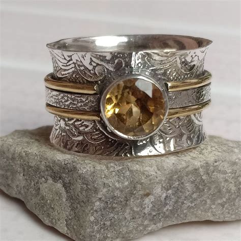 AAA Citrine Ring 925 Sterling Silver Ring Citrine Gemstone Ring