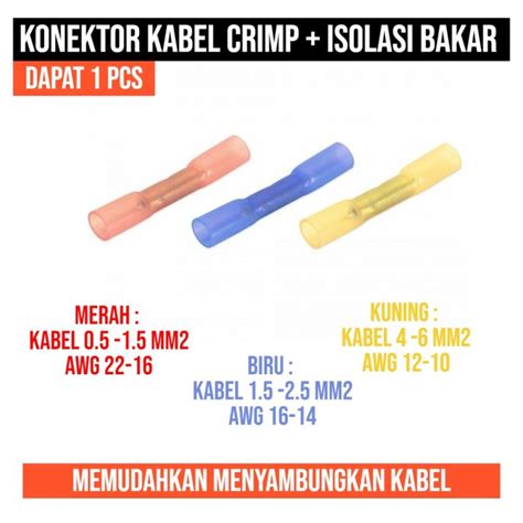 Jual Konektor Kabel Crimp Krimp Isolasi Bakar Sambungan Kabel Heat