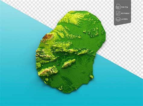 Premium Psd Ghana 3d Map Geography Cartography And Topology On Black