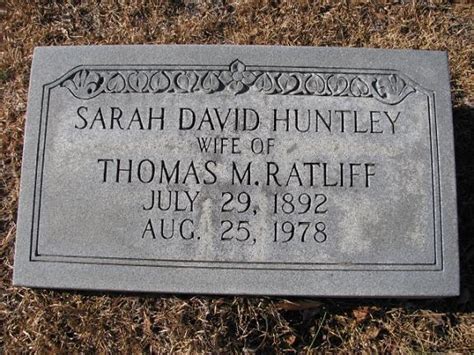 Sarah David Huntley Ratliff 1892 1978 Mémorial Find a Grave