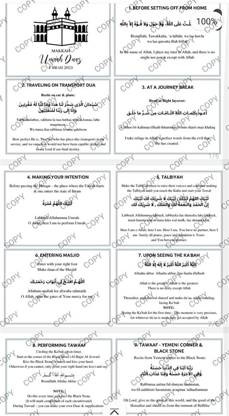 Umrah Flash Cards Download PDF Umrah Dua Book Makkah - Etsy