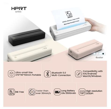 Hprt Mt810 Inkless Direct Thermal Printing A4 Paper Size Portable Usb