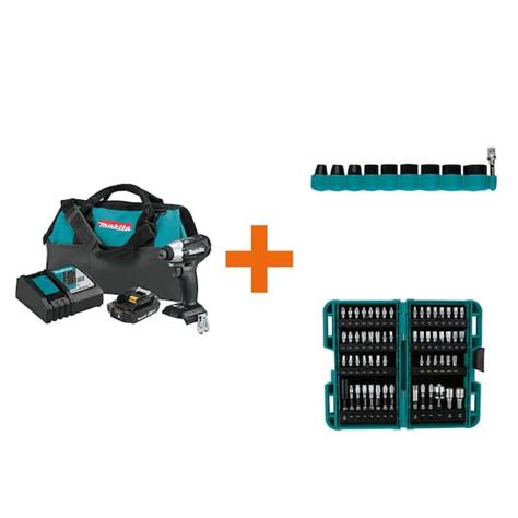 Makita 18v Lxt Sub Compact Brushless Impact Driver Kit With Impactxps Impact Socket Set And