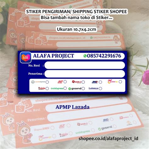 Jual AlafaProject Stiker Pengiriman Sh0pee Label Stiker Marketplace