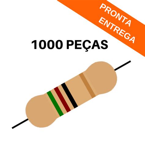 Kit 1000 peças Resistor 51R 5 1 2W Axial CR25 Resistor Achei