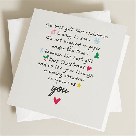 Cute Christmas Poem Card Funny Personalised Christmas Card Boyfriend