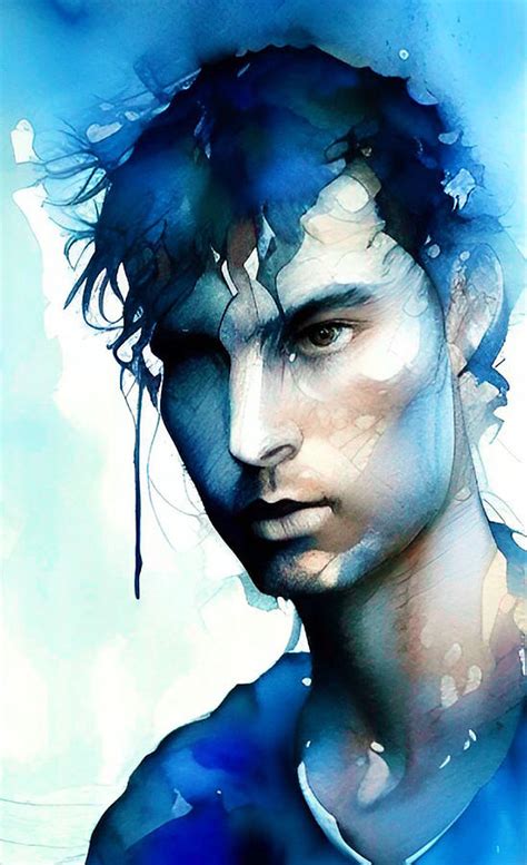 Watercolor Portrait Digital Art By Barroa Artworks Pixels