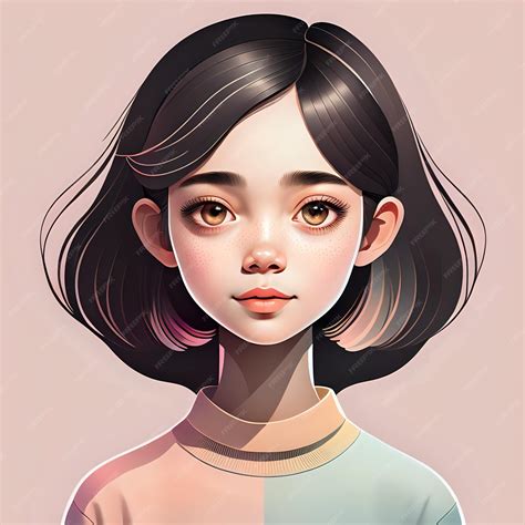 Jeune Fille Modèle De Dessins Animés Art Dillustration En Couleurs